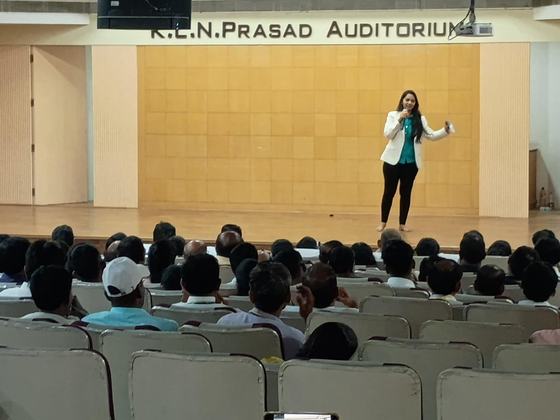 Speaking at K.L.N. Prasad Auditorium